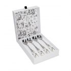 stainless steel and porcelain tea spoons in gift box