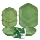 Amazon Fully Green Melamine Dinnerware Set with Napkins