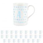 Purely Home Bone China Polka Dots Aqua Letter Mug