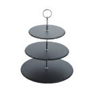 three tier round slate serving stand for parties and events