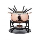 copper hammered effect fondue set for cheeses and chocolate