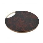 round serving platter with red tortoise shell design