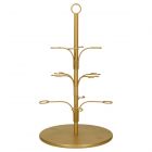 Gold powder-coated iron serving stand, shaped like a tree. Designed for serving drinks glasses or sweet treats.