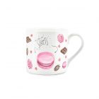 large fine china mug printed with sweet treats and text