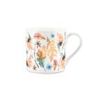 Fine bone china mug with watercolour leaves, twigs, flowers and star anise print