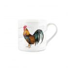 Cockerel and farm printed fine china mug