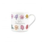 white and pastel coloured floral china mug for valentine's