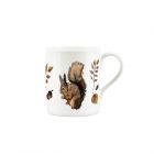 Small fine china mug with brown squirrel print
