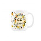 bumblebee and flower themed teacher thank you mug