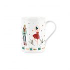 Fine china mug with nutcracker and ballerina print