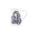 Fine bone china mug printed with inspirational quote and a girl with flower hair