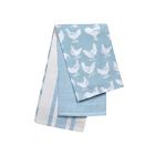 Eddingtons The Pantry Hen & Cockerel Blue Tea Towels - Set Of 3