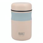 Eco-friendly pink food canister for lunch time meals on the go