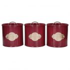 KitchenCraft 3 Piece Storage Canister Set - Burgundy