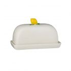 Cream butter dish with 3D lemon-shaped handle