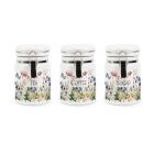 Purely Home Wildflower Ceramic Clip-Lid Storage Canister Set