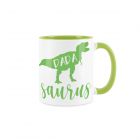 green dinosaur themed fathers day gift mug