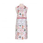 Recycled cotton adult size Christmas apron with a nutcracker and sugar plum fairy inspired design
