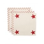 set of four reusable cotton napkins with festive star print