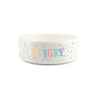 Purely Home Ceramic Multicolour Hungry Pet Food Bowl