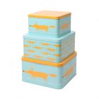 Scion Mr Fox Set of 3 Square Cake Tins - Blue