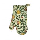 Single oven mitt in a William Morris Fruit print, with hanging loop