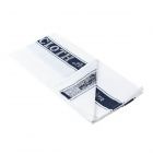 white and blue union glass cleaning cloth