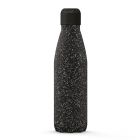 Stainless steel water bottle with glittery black print