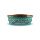 Teal 'Good Dog' Melamine Pet Food Bowl - Medium