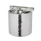 Small Hammered Silver Ice Bucket with Lid