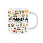 Giant ceramic mug with funny farmer text and pictures