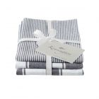 Eddingtons Kensington Stripe Tea Towels Set of 3 - Black