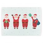 Purely Home Large Rectangular Textured Glass Chopping Board - Novelty Happy Santas