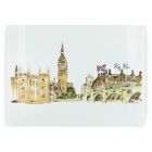 tempered textured glass chopping board with hare print