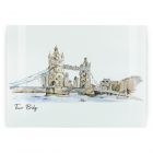 tempered textured glass chopping board with hare print