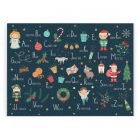 Purely Home Large Rectangular Glass Chopping Board - Christmas Alphabet
