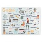 Purely Home Large Rectangular Glass Chopping Board - Gardening Alphabet