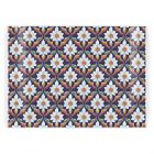 Deep purple and orange tile print glass chopping board