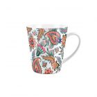 multicolour paisley flower print small latte mug