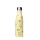 Stainless steel water bottle with lemon artwork