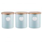 Living Tea, Coffee & Sugar Canister Set - Blue