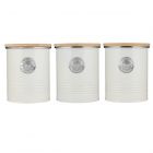 Living Tea, Coffee & Sugar Canister Set - Cream