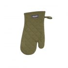 Olive green cotton oven glove with hangiong loop