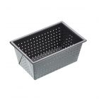 a carbon steel non stick small loaf tin with aerating holes
