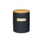 MasterClass Stoneware/Brass Effect Sugar Canister (With Bamboo Lid)