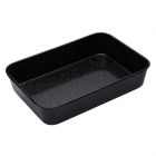 large black roasting dish with strong enamel coating