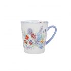 Ceramic mug with meadow print and contrasting handle