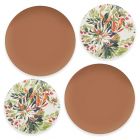 melamine floral clay dinner and side plates set