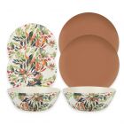 melamine dinnerware set in floral design for picnics