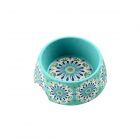 Carmel Medallion Melamine Medium Pet Bowl - Turquoise